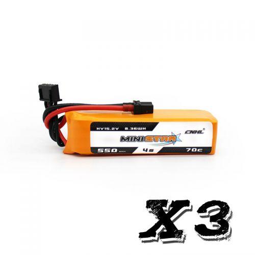 Chinahobbyline CNHL Ministar 550MAH 15.2V HV 4S 70C Lipo Battery XT30 (3 Pack) [DG]