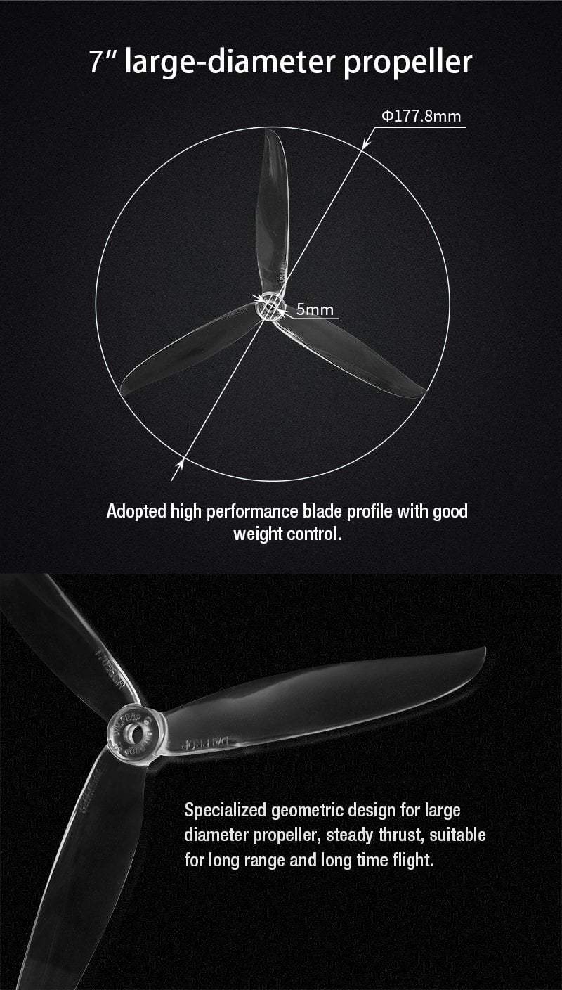 Dal Prop Cyclone Tri Blade T7056C Propellers CW/CCW 1 Pack (4 Pieces) - Phaser FPV