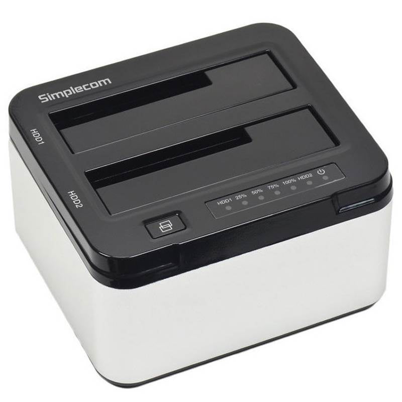 Simplecom SD352 USB 3.0 to Dual SATA Aluminium Docking Station with 3-Port Hub and 1 Port 2.1A USB Charger w/ Offline Clone SIMSD352 [PC]