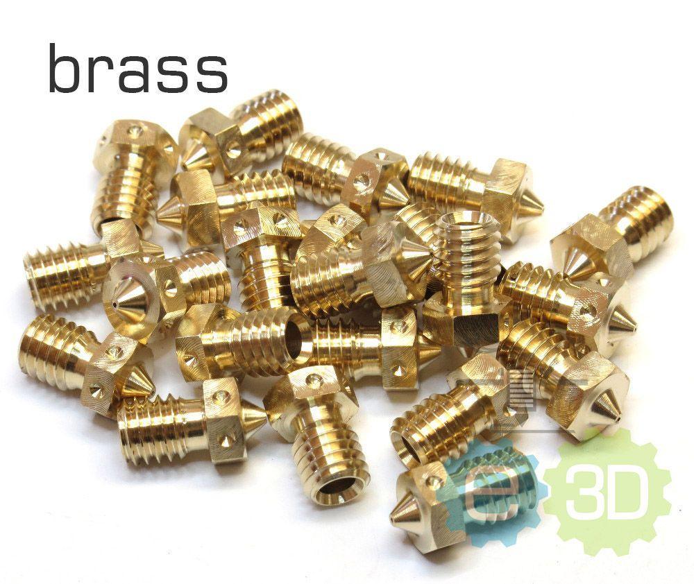 E3D Genuine Brass V6 Nozzle 1.75mm (Various Sizes) 0.25mm