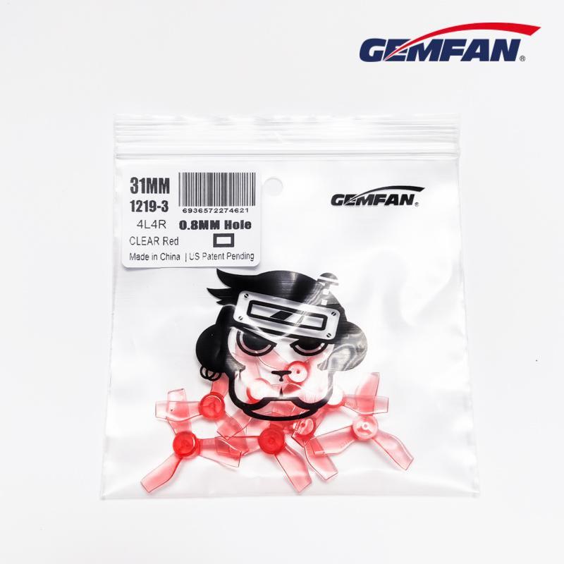 Gemfan 1219-3 31mm 3 Blade (0.8mm shaft)(8Pcs) Durable Tiny Whoop Props Clear Blue