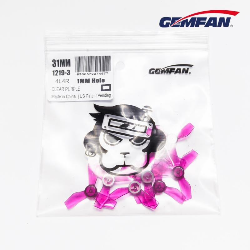 Gemfan 1219-3 31mm 3 Blade (1mm shaft)(8Pcs) Durable Tiny Whoop Props Clear Blue
