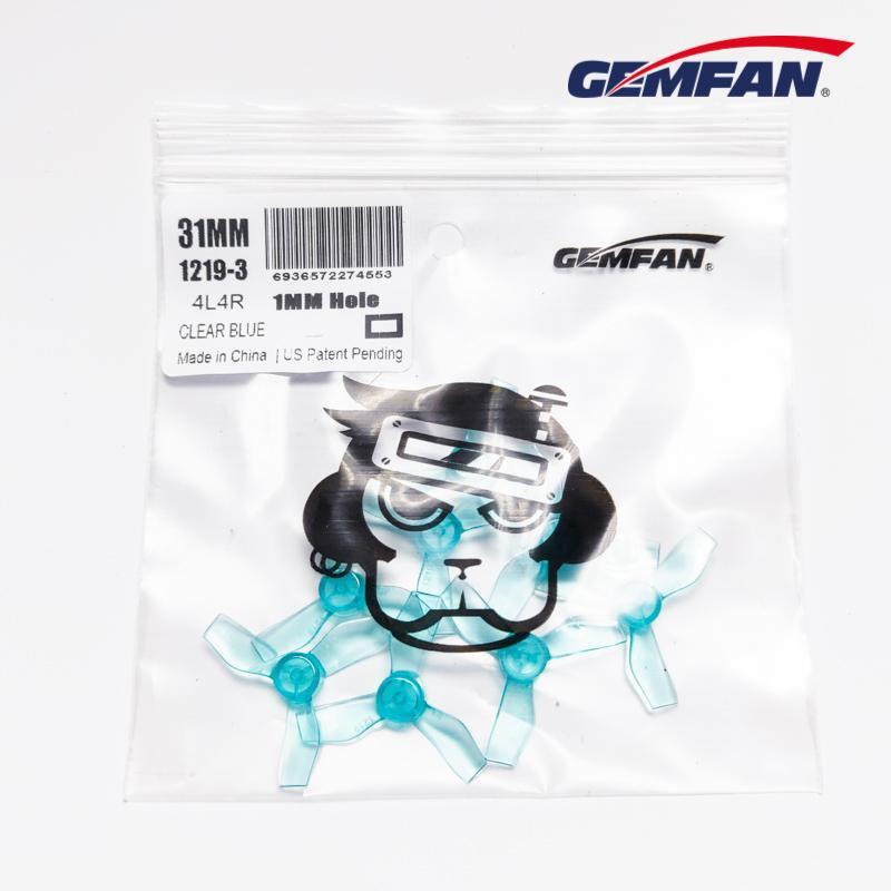 Gemfan 1219-3 31mm 3 Blade (1mm shaft)(8Pcs) Durable Tiny Whoop Props Clear Blue