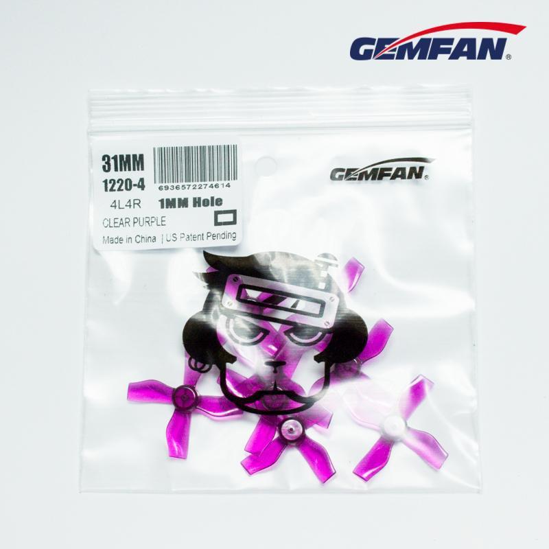 Gemfan 1220-4 31mm 4 Blade (1mm shaft)(8Pcs) Durable Tiny Whoop Props Clear Blue