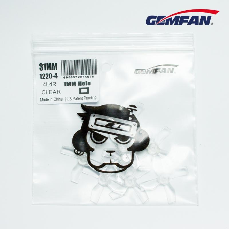Gemfan 1220-4 31mm 4 Blade (1mm shaft)(8Pcs) Durable Tiny Whoop Props Clear Blue