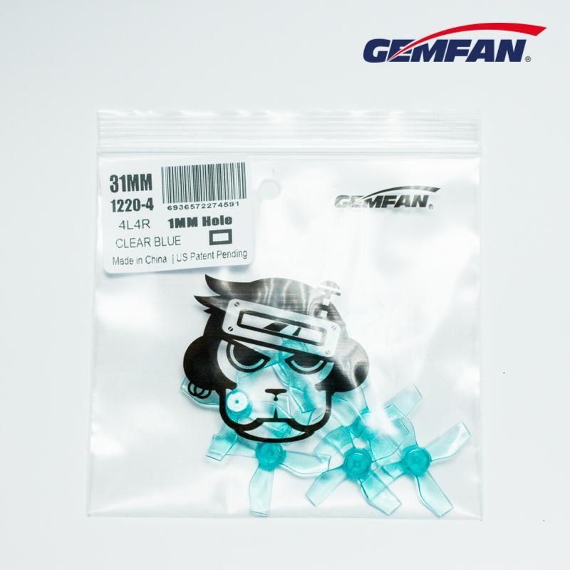 Gemfan 1220-4 31mm 4 Blade (1mm shaft)(8Pcs) Durable Tiny Whoop Props Clear Blue