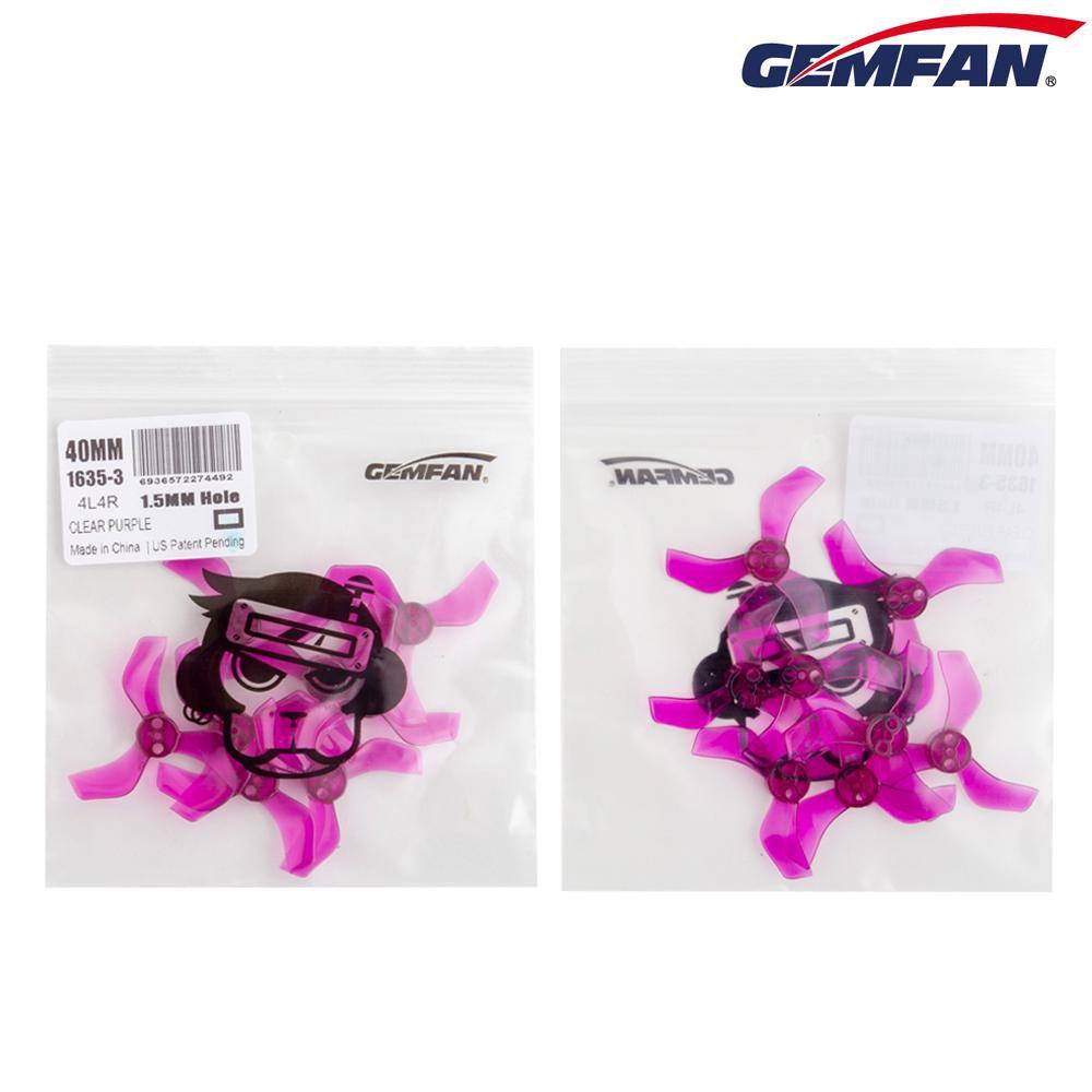 Gemfan 1635-3  40mm 3 Blade (1.5mm shaft) (8Pcs) Durable Tiny Whoop Props Clear Blue