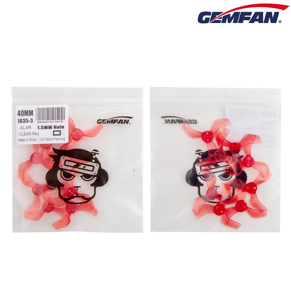 Gemfan 1635-3  40mm 3 Blade (1.5mm shaft) (8Pcs) Durable Tiny Whoop Props Clear Blue