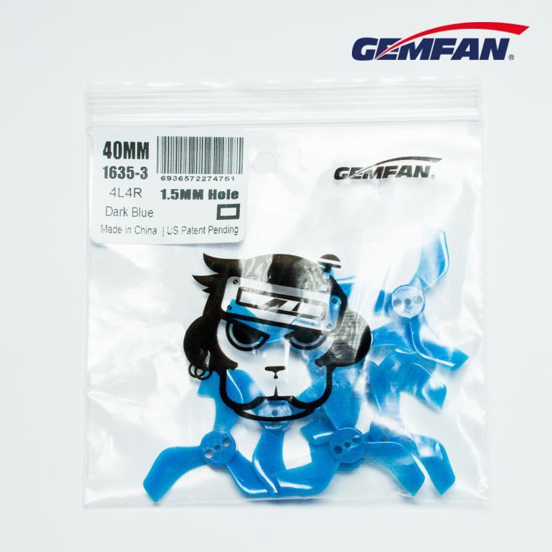 Gemfan 1635-3  40mm 3 Blade (1.5mm shaft) (8Pcs) Durable Tiny Whoop Props Clear Blue