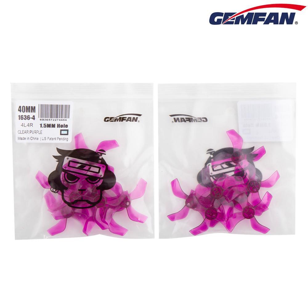 Gemfan 1636-4 40mm 4 Blade (1.5mm shaft)(8Pcs) Durable Tiny Whoop Props Clear Blue