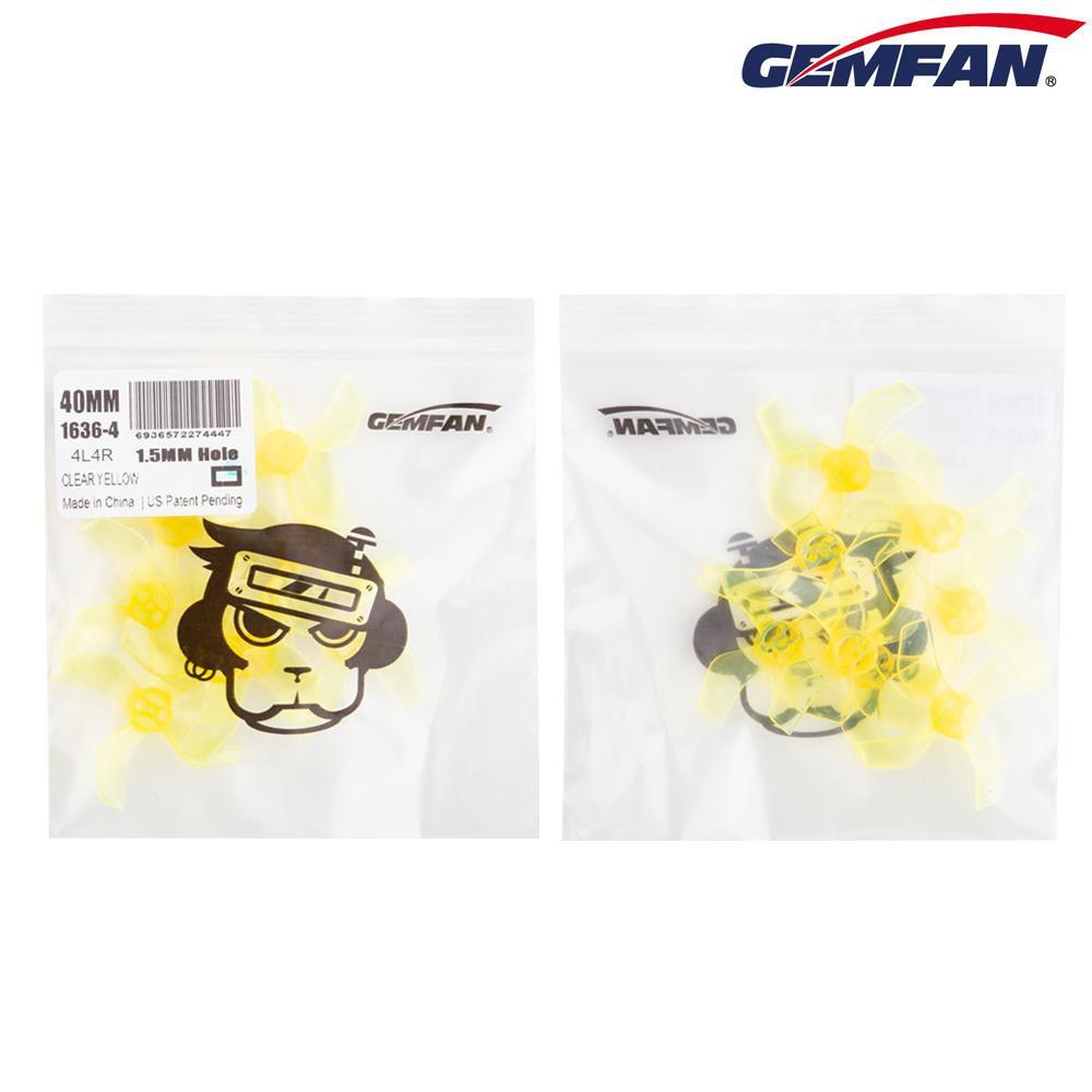 Gemfan 1636-4 40mm 4 Blade (1.5mm shaft)(8Pcs) Durable Tiny Whoop Props Clear Blue