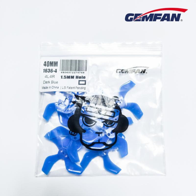 Gemfan 1636-4 40mm 4 Blade (1.5mm shaft)(8Pcs) Durable Tiny Whoop Props Clear Blue