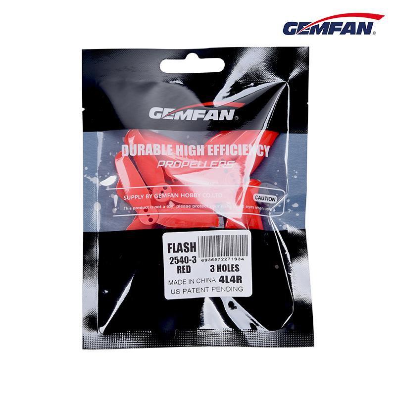 Gemfan Flash Durable Tri Blade 2540 Propellers CW/CCW 1 Pack (8 Pieces) - Phaser FPV