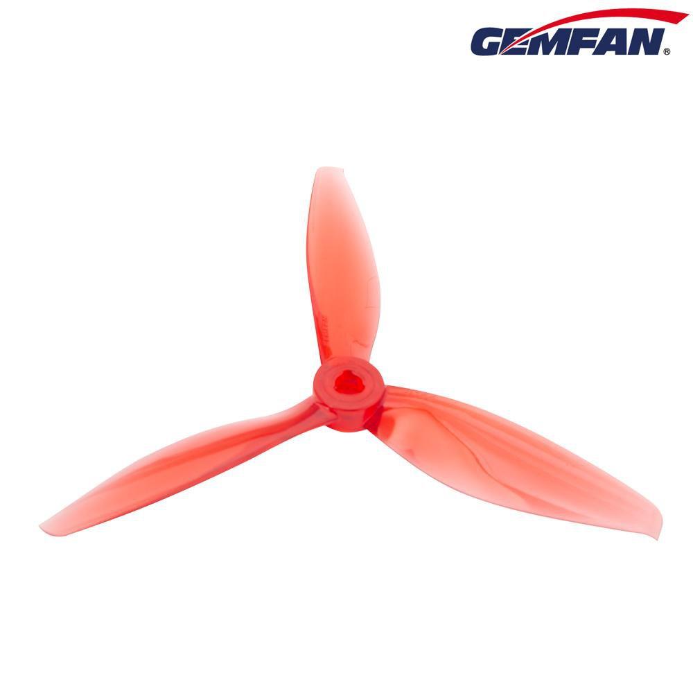 Gemfan Flash Durable Tri Blade 5144 Propellers CW/CCW 1 Pack (4 Pieces) Clear Red