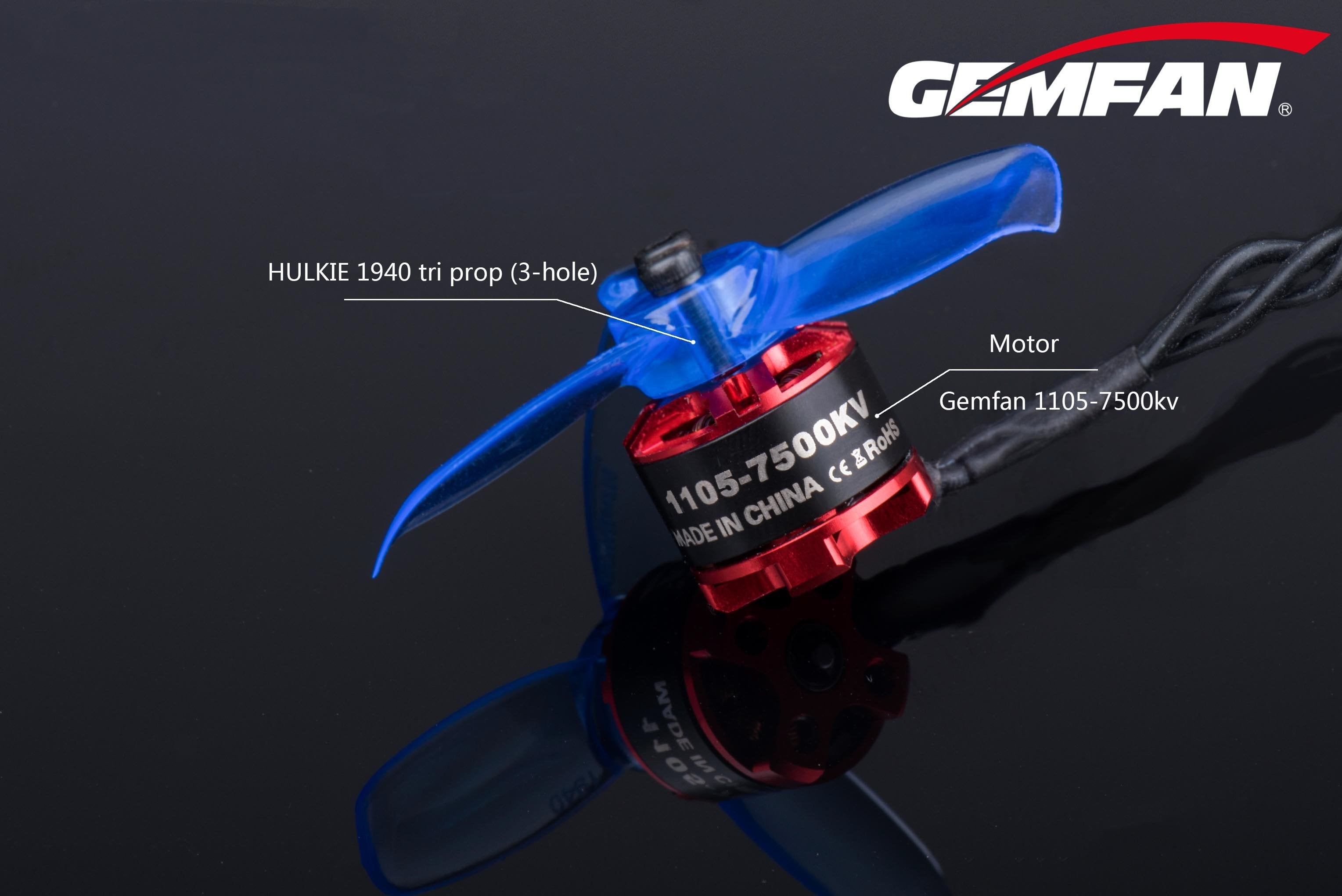 Gemfan Hulkie Durable Tri Blade 1940 3 Hole Propellers CW/CCW 1 Pack (8 Pieces) - Phaser FPV