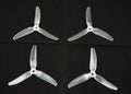 HQ Durable Prop Poly Carbonate 5X4.3X3V1S Tri Blade Propellers CW/CCW 1 Pack (4 Pieces)