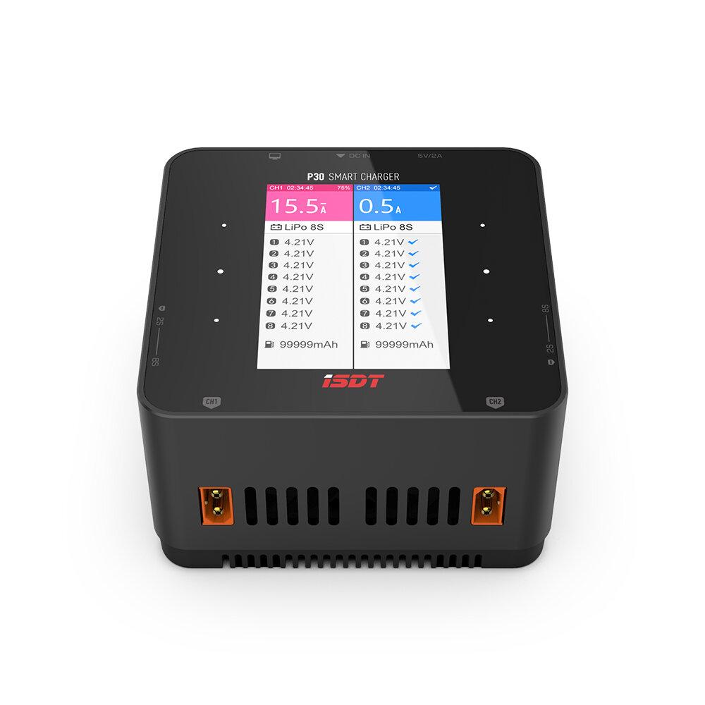 ISDT P30 1000WX2 30AX2 Dual Channel Snychronous Bluetooth BattGo Battery Balance Charger 1-8S - DC ONLY