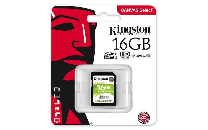 Kingston SD Card 16GB 80R Canvas Select SDS/16GB