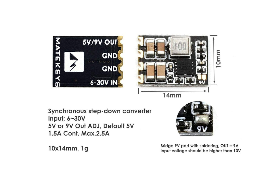 Matek MICRO BEC 6~30V to 5V/9V-ADJ (3pcs)  mbec6S