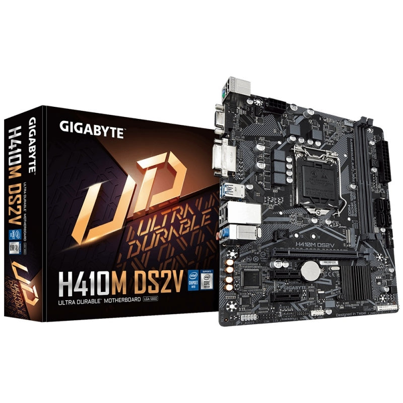 Gigabyte H410M DS2V Micro ATX Motherboard 2xDDR4 10th Gen LGA1200 1xM.2 4xSATA LAN 1000/100 Mbit) 1xDVI-D 2xPCIE 4xUSB3.2 6xUSB2.0 [PC]