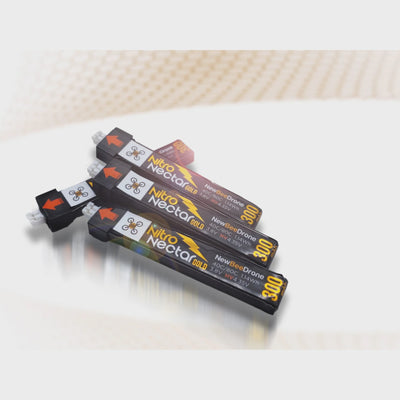 NewBeeDrone Nitro Nectar Gold 300mAh 3.8V 1S 40C PH2.0 LiHV Battery (4 Pack) [DG]