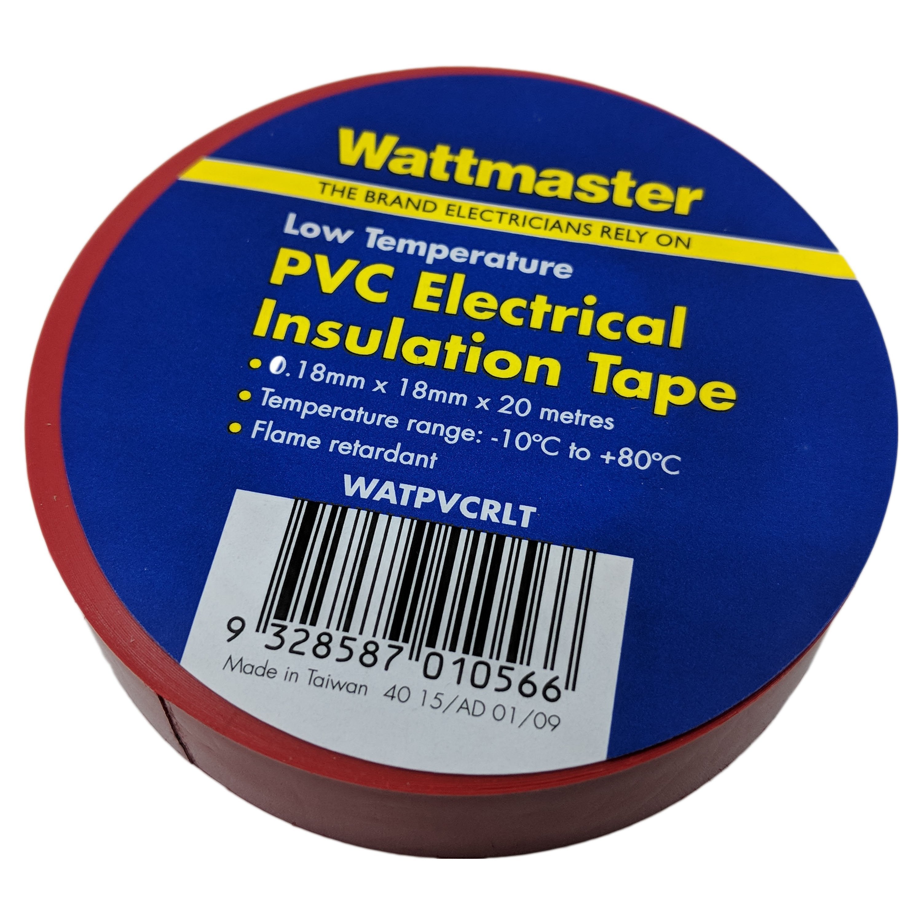 Wattmaster VINYL/PVC Electrical Tape - Insulating 18mm x 20m (1 Roll)