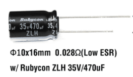 Rubycon 10x16mm ZLH Low ESR 35V/470uF Capacitor