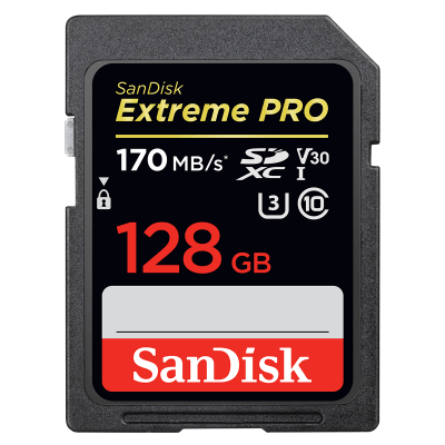 SanDisk 128GB Extreme Pro SDXC UHS-I Card - C10, U3, V30, 4K UHD, SD Card SDSDXXY-128G-GN4IN