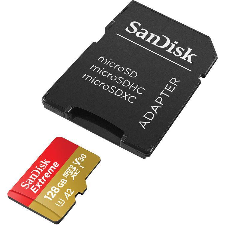 Sandisk 128GB Micro SDXC Extreme 160MB/s A2 U3 V30 Class 10 Memory Card  SDSQXA1-128G