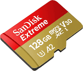 SANDISK SDSQXA1-128G-GN6MN MicroSD Card Extreme A2 V30 UHS-I/U3 160R/90W NO SD ADAPTER
