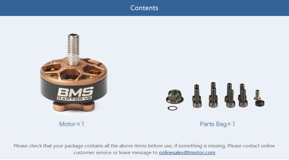 T-Motor BMS Racing V2 2306.5 2000kv Thomas Bitmatta  Motors (1pc)
