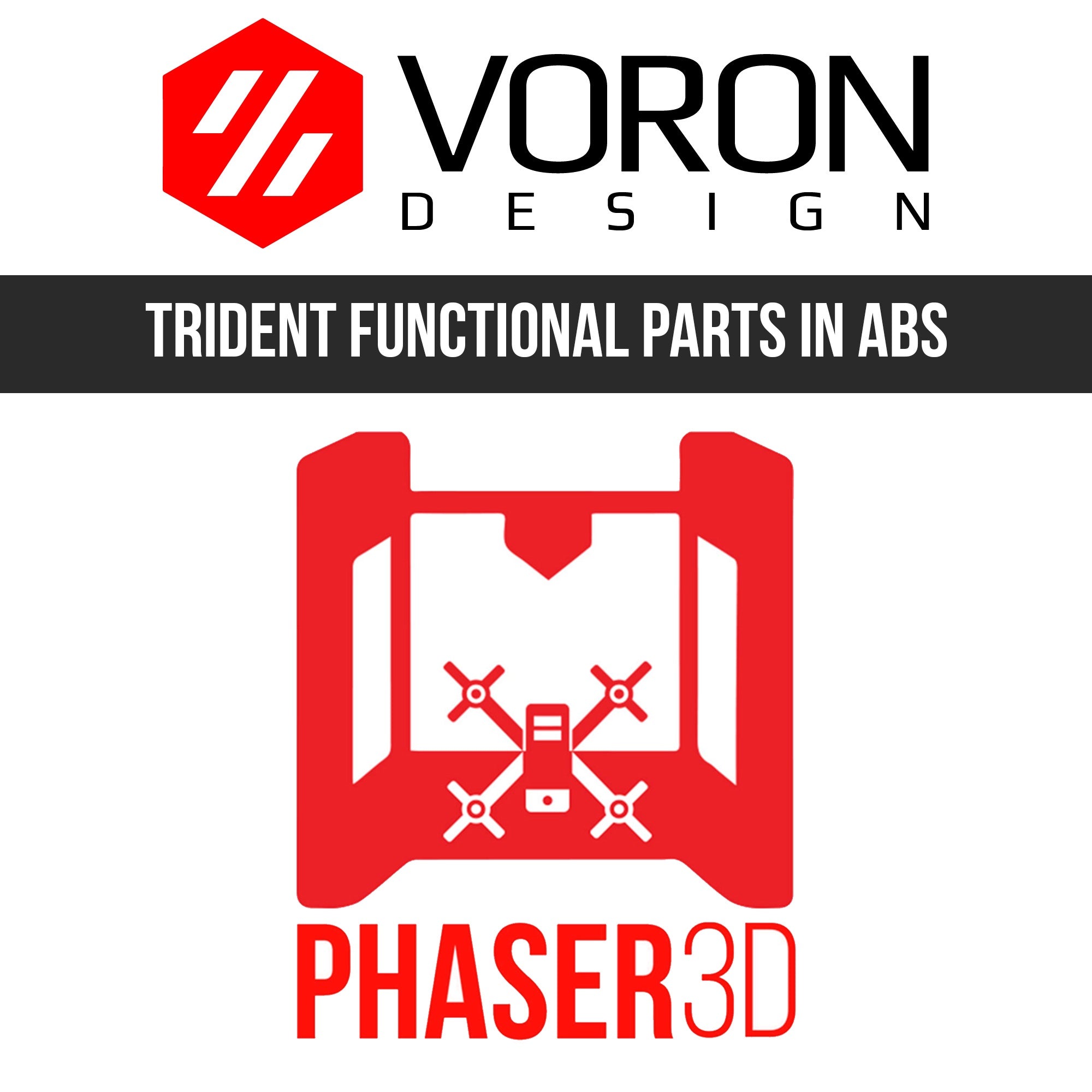 Voron Trident Functional Parts Set Printed in ABS