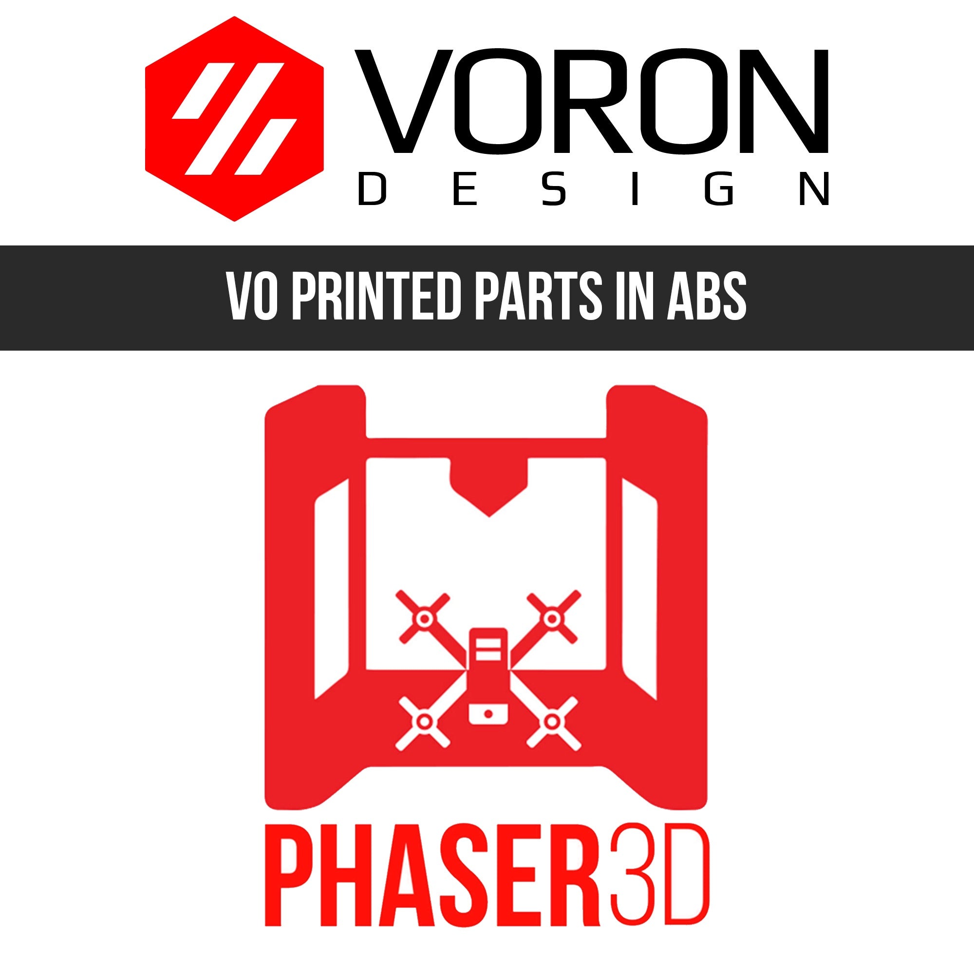 Voron 0.1 Printed Parts in ABS (Includes Top Hat)