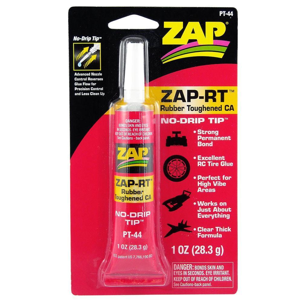 ZAP PT44 ZAP-RT Rubber Toughened Cyanoacrylate Glue Clear Thick 1 oz