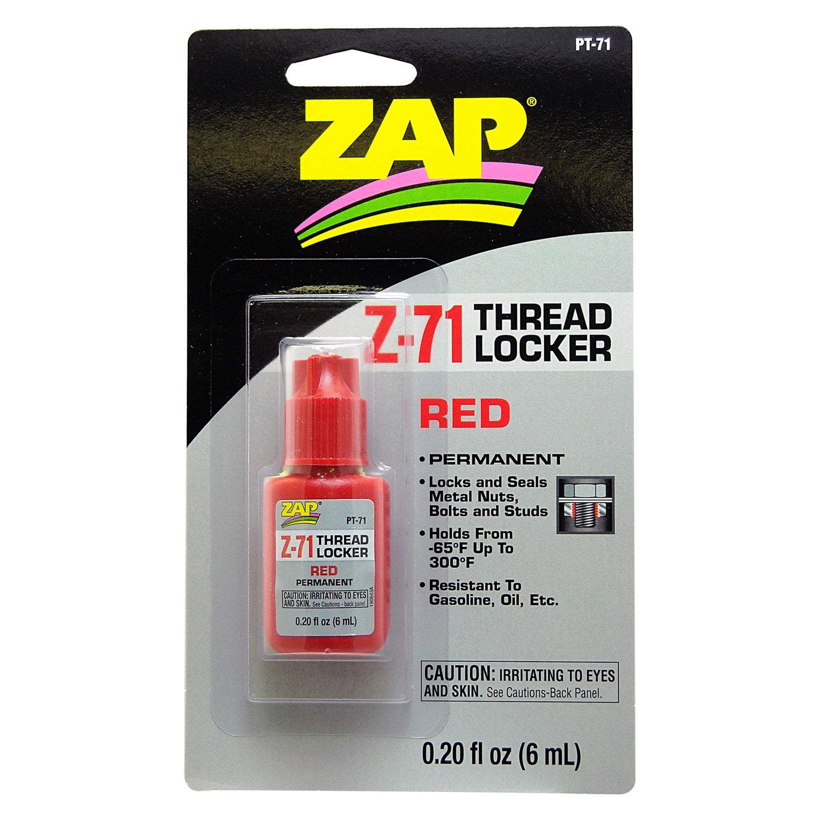 ZAP PT71 Z-71 Red Thread Locker Loctite 1oz
